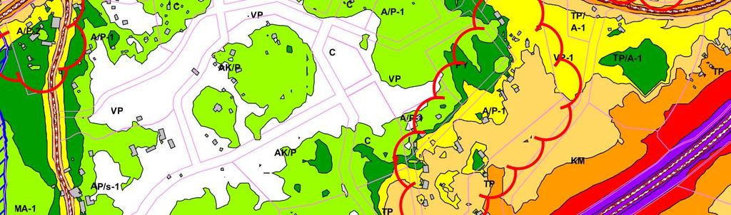 1.3. Muut alueet Söderkullantien varrella melutasot ylittävät ohjearvot asuinkäyttöön osoitetuilla alueilla osittain.