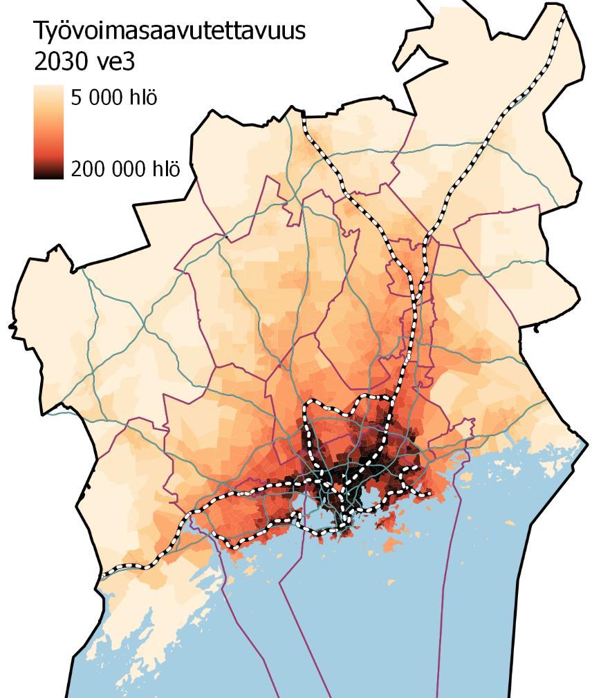 Päämittari: Työvoimasaavutettavuus 160000 140000 120000 +14% Tavoite +8%+8%+8% +10% 100000 80000 60000