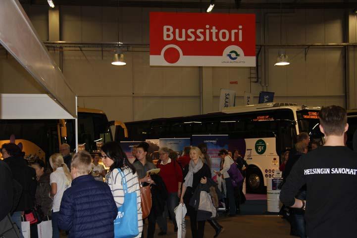Bussitori Matkamessuilla Linja-autoliitto sekä bussiryhmille matkoja tarjoavia yrityksiä osallistui Messukeskuksessa 15