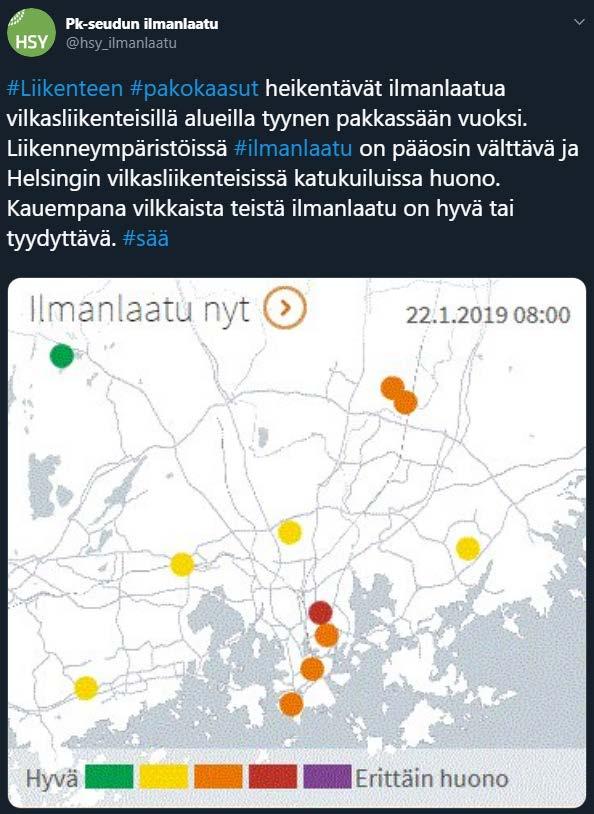 ilmanlaatu paranee Sähköinen liikenne on Suomen energia-alalle mahdollisuus Suomen sähköntuotannon päästöt alle puolet EU:n keskiarvosta Erittäin tehokas tapa