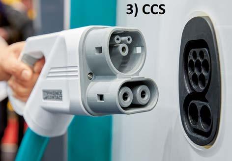3) Pikalataus EU:n standardin mukaisella CCS-pistokkeella tai Japanista lähtöisin olevalla CHAdeMO-pistokkeella Latausteho