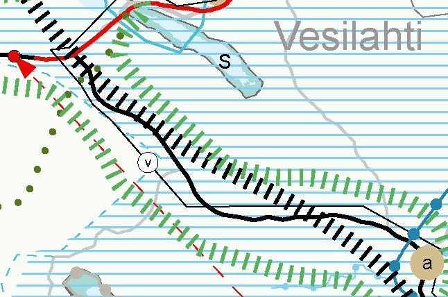 Kaava-alueen ulkopuolelle on osoitettu luonnon monimuotoisuuden kannalta erityisen tärkeäksi alueeksi (luo-1).