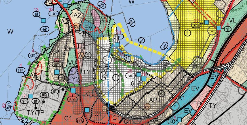 9 Kuva 6. Ote Taajamaosayleiskaavasta. Aineisto Lohjan karttapalvelu 019.