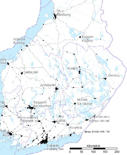 maamme maakunnista kolmanneksi eniten 1000 asukasta