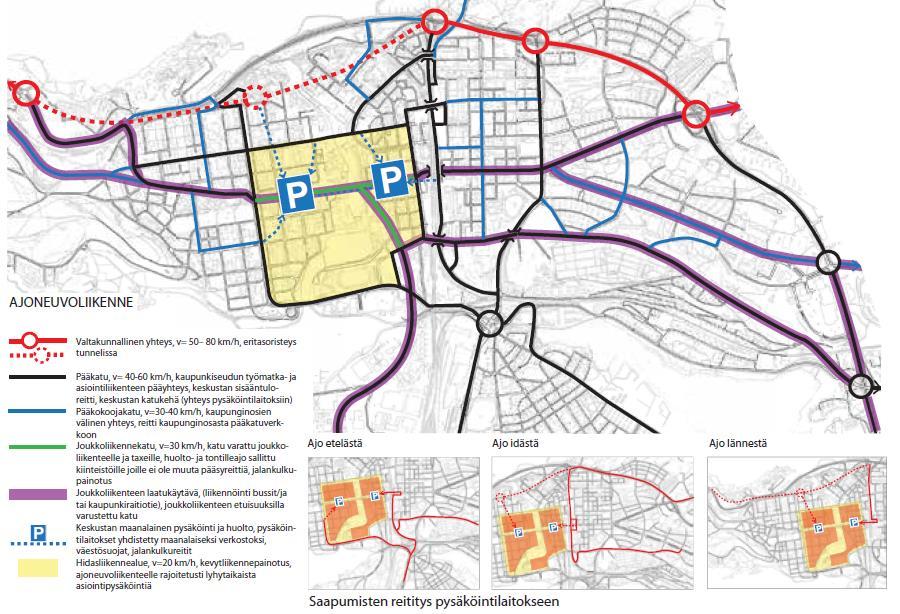 Ari Vandell Tampereen keskustan liikenneverkkosuunnitelma kuva 5.1.