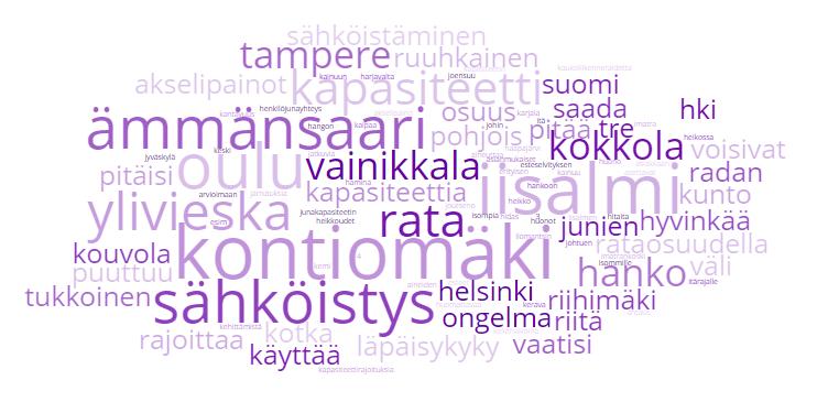 5.3 Rataverkko Onko jollain käyttämällänne, teille tärkeällä yhteysvälillä joitain puutteita? Kertokaa, millä yhteysvälillä sekä mitä puutteita.