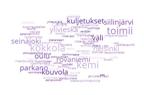 5.3 Rataverkko Onko jokin käyttämistänne, teillä tärkeä yhteysväli erityisen hyvä? Kertokaa, mikä yhteysväli on kyseessä ja mikä teistä tekee siitä erityisen hyvän.