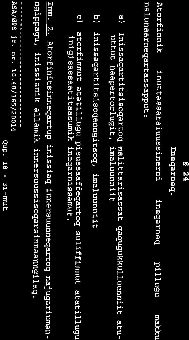 ugu b) inissaqartitsisoqanngitsoq, imaluunniit uttut naapertorlugit, imaluunniit a) Inissagartitsisoaartoq malittarisassat qaqugukkulluunniit atu Atorfinnik inuttassarsiuussinerni inegarneg pillugu