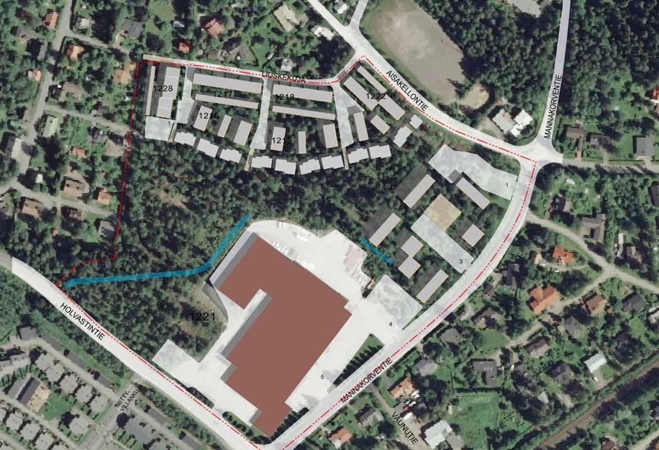 6 ASEMAKAAVAN TOTEUTUS 6.1 Toteutusta ohjaavat ja havainnollistavat suunnitelmat, viestit jatkosuunnittelulle Havaintokuva.