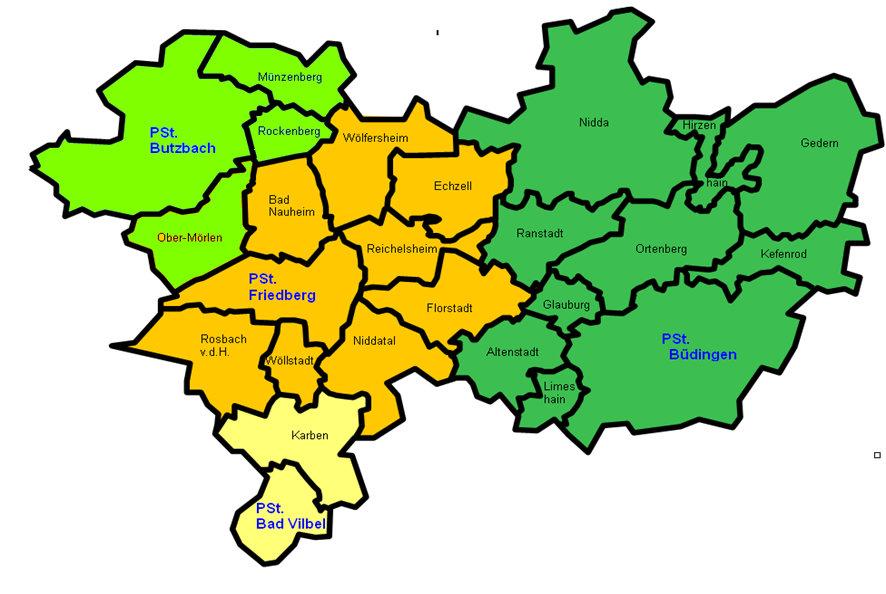 Polizeipräsidium Mittelhessen Polizeidirektion Wetterau Polizeidirektion Wetterau Regionale Kriminalinspektion Wetterau Polizeistation Friedberg