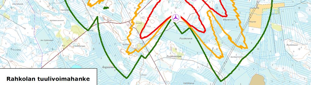 3.2 Rahkola 4 x V150 x HH155 Lähimpien asuinrakennusten ja