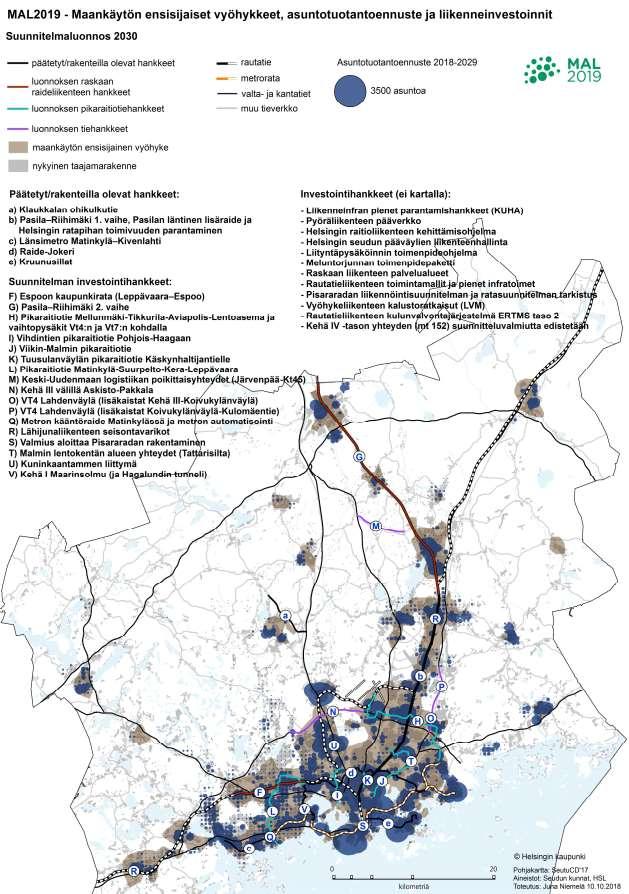 Suunnitelmaluonnos 2030 Espoota koskevat hankkeet Liityntäpysäköinnin toimenpideohjelma Länsimetro Matinkylä-Kivenlahti Raide-Jokeri Espoon kaupunkirata (Leppävaara- Espoo) Pikaraitiotie