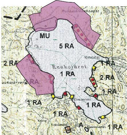 Savonlinnan kaupunki 4(9) Suunnittelualueen yleiskaavat Lampareiden ja Ruokojärven sekä Tuomikkolahden alueet kuuluvat voimassa olevaan Punkaharjun Pihlajaveden osayleiskaavaan (kuvat alla), joka on