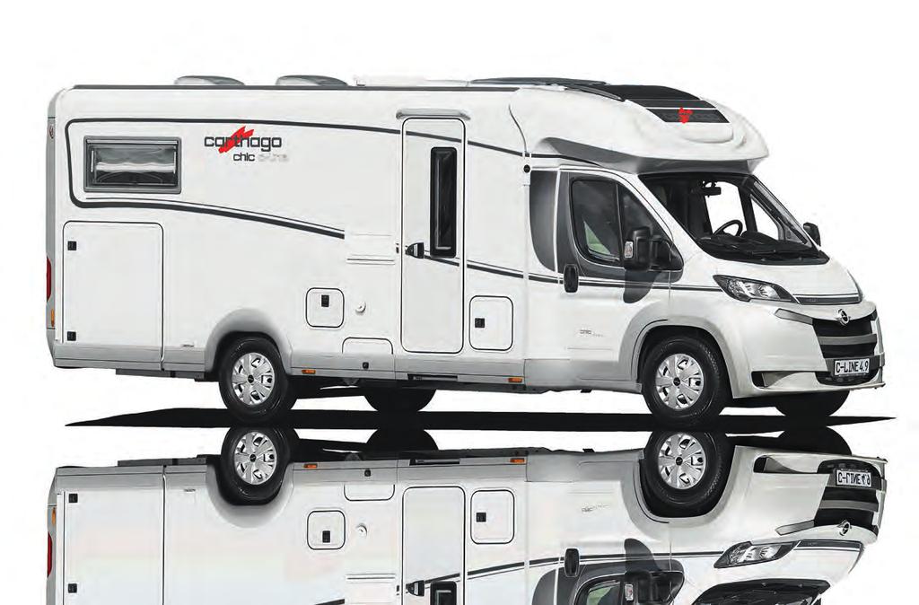 Außenklappe und Durchladestauraum; 170 l Frischwasservolumen; 2 x 80 Ah-Aufbaubatterie + Fahrkomfort der Extraklasse Sicherheitsausstattung