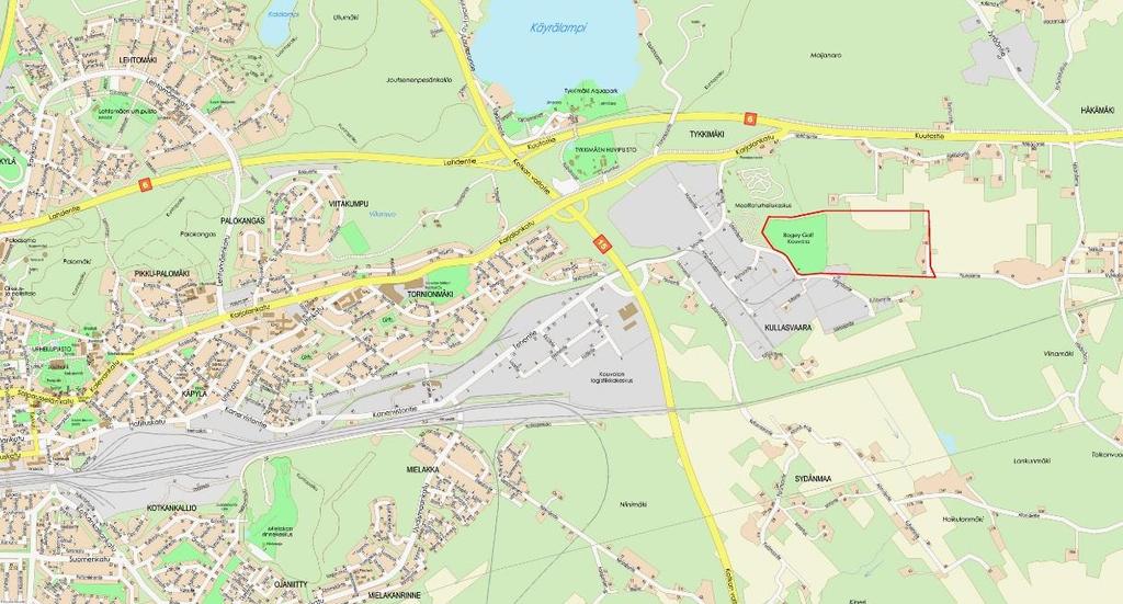 Asemakaavalla muodostuvat kaupunginosan 10, Tykkimäki, korttelit 10013-10015 sekä suojaviher- ja katualueet Asemakaava 10/006 Diaari / TELA 4725
