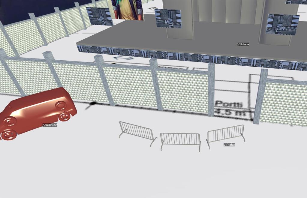 Kuva 1. Esimerkkikuva Suvilahden alueen 3D-mallista Hankkeen tehtävänä oli tuottaa 3D-mallin demo, ja sellaisena nykyinen versio toimii hyvin. Demossa aluetta pystyy katselemaan eri suunnista.