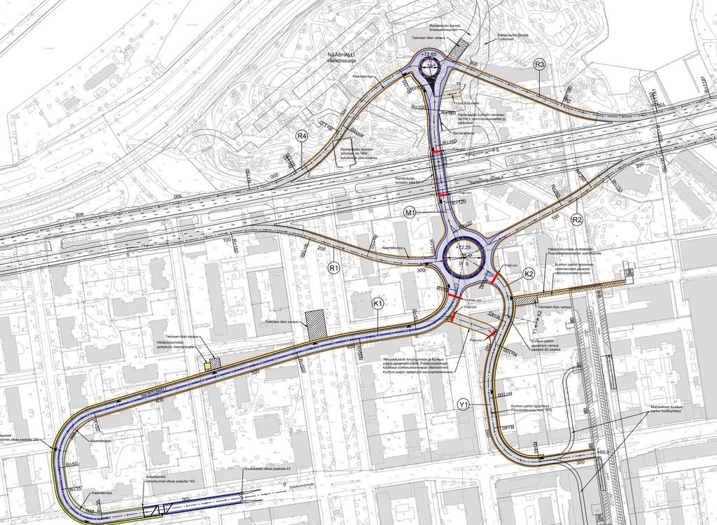 16 Näsinkallion eritasoliittymä ja Amurin tunneli Yhteys Rantatunnelin ja katuverkon