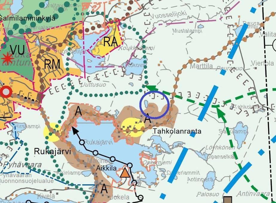 Koko Kuusamon strateginen yleiskaava on hyväksytty kaupunginvaltuustossa 14.11.2016 ja 13.12.2016. Kaava ei ole vielä lainvoimainen. Siitä on ote ohessa.