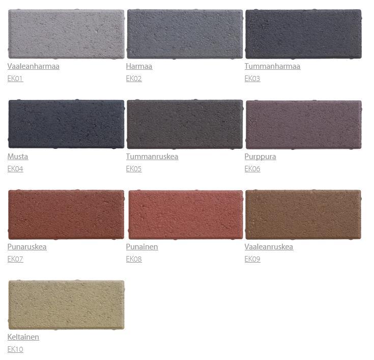 Patio Kivikuullote 10 väriä Harmaalle betonille soveltuu kaikki värit
