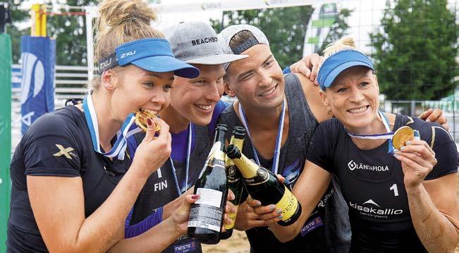 tulokset beach volleyn sm-lopputurnaus Teksti heikki kiiskinen kuvat ari hyvönen Näin tuulettavat Suomen parhaat biitsarit Beach volleyn