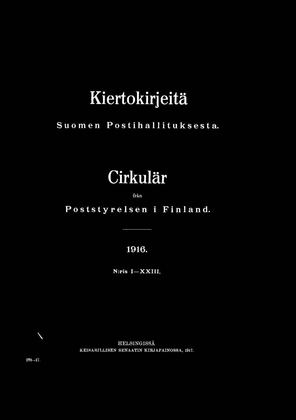 Cirkulär från Poststyrelsen