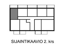 Varatieluukun paikka vaihtelee asunnoittain. 1h + kt 29,5 m 2 Asunto C116, 2.
