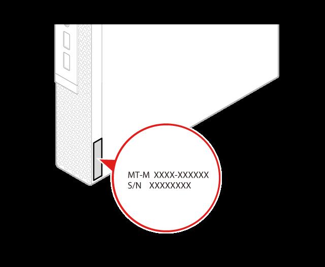 15 Muistipaikka (DIMM2) 16 M.2-tallennusaseman paikka 2 17 M.2-tallennusaseman paikka 1 Koneen tyypin ja mallin tarra Koneen tyyppi- ja mallimerkintä helpottaa tietokoneen tunnistamista.