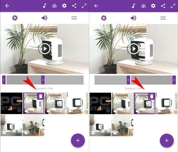Editoidaan manuaalisesti ja jaetaan 1. Kilpikonna ikonista voit määrittää videon nopeuden 2. Plus ikonista voit kopioida klipin 3.