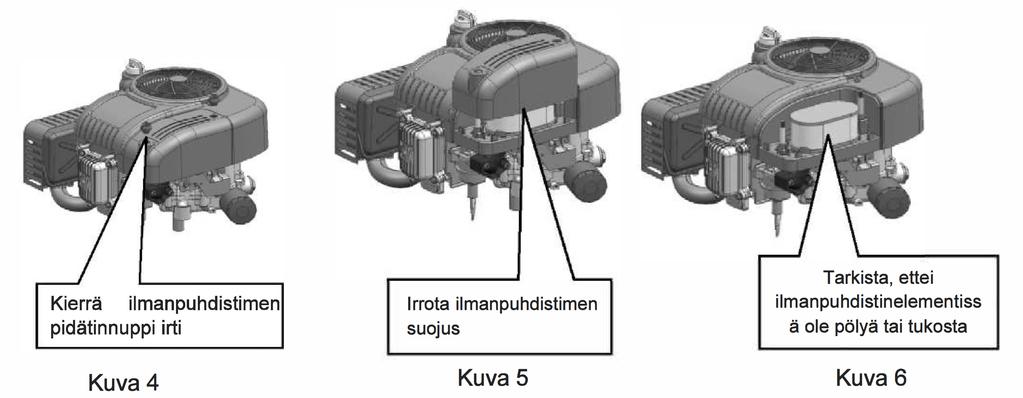Kapitel V Drift Observera! Bensin är ytterst lättantändlig och kan under vissa förhållanden explodera. Fyll på bränsle på en väl ventilerad plats. Stoppa bensinmotorn vid bränslepåfyllning.
