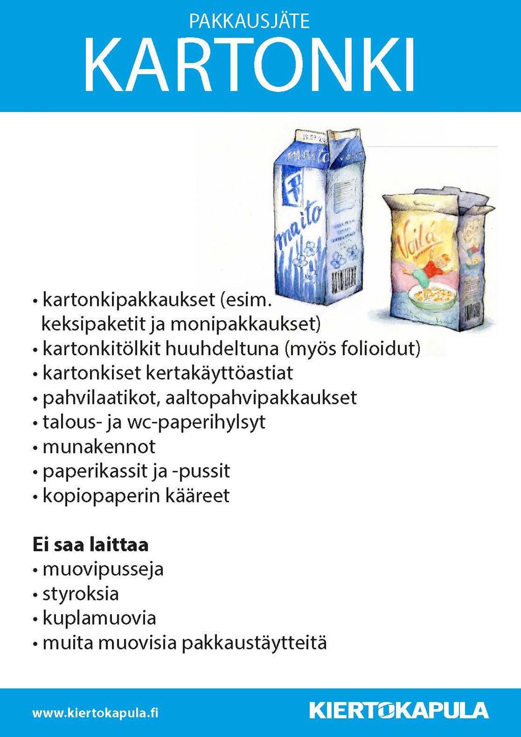 Lajittelu Kartonki Pakkausjätettä Rinki-ekopisteeseen tai taloyhtiön keräysastiaan!