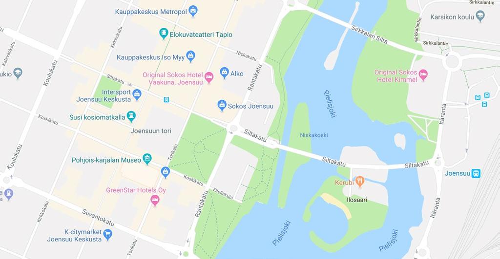 TULEVAISUUDEN KOTI KAUPUNGIN PARHAALLA PAIKALLA Joensuun vanhan postitalon takana piilee mielettömillä joenrantanäkymillä varustettu tontti, joka on pitkään jäänyt unholaan.