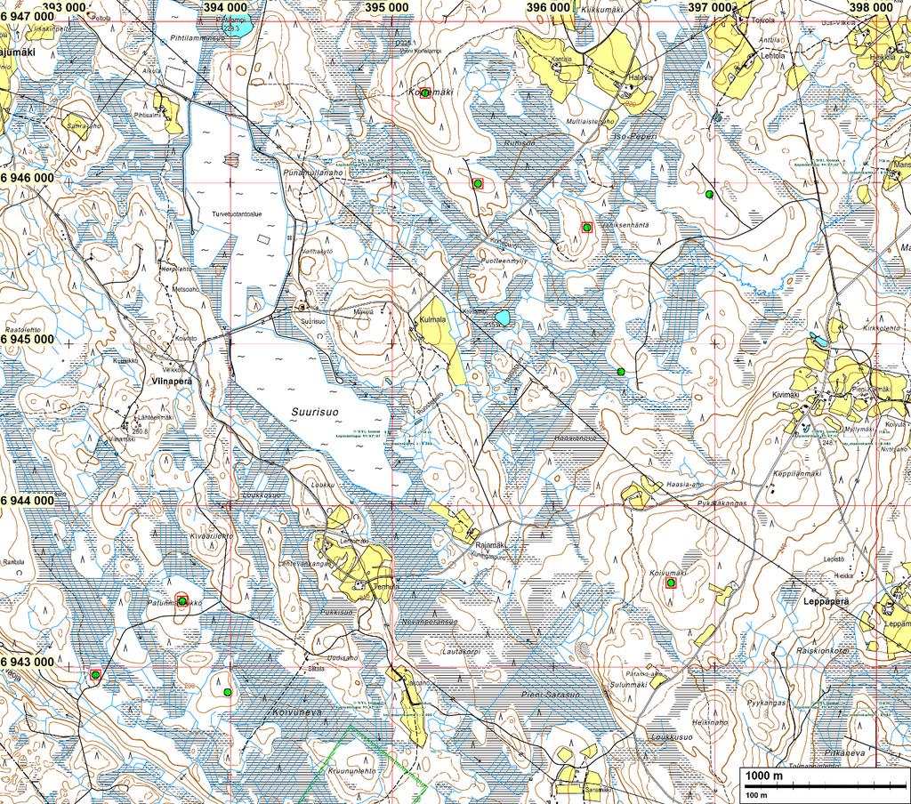 3 Selityksiä: Koordinaatit ja kartat ovat ETRS-TM35FIN koordinaatistossa. Karttapohjat Maanmittauslaitoksen maastotietokannasta kesällä v. 2014 ellei toisin mainittu.