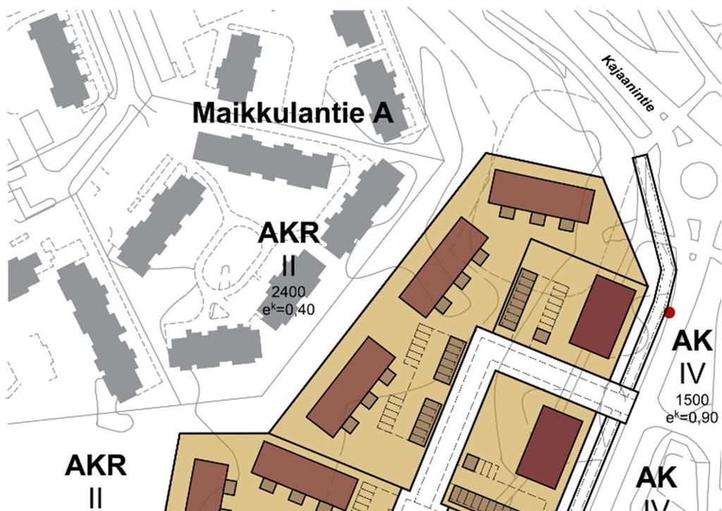 23 Viitesuunnitelma Tiedot Maikkulantie A Käyttötarkoitus/talotyyppi: AK/AKR Alueen pinta-ala: 1,87