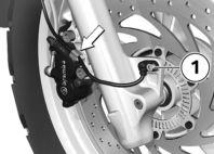 8 98 BMW Motorrad ABS:llä TLV Takapyörän irrottaminen Pysäköi moottoripyörä tasaiselle ja kiinteälle alustalle. Huolto z Aseta ABS-tunnistin reikään ja asenna ruuvi 1.