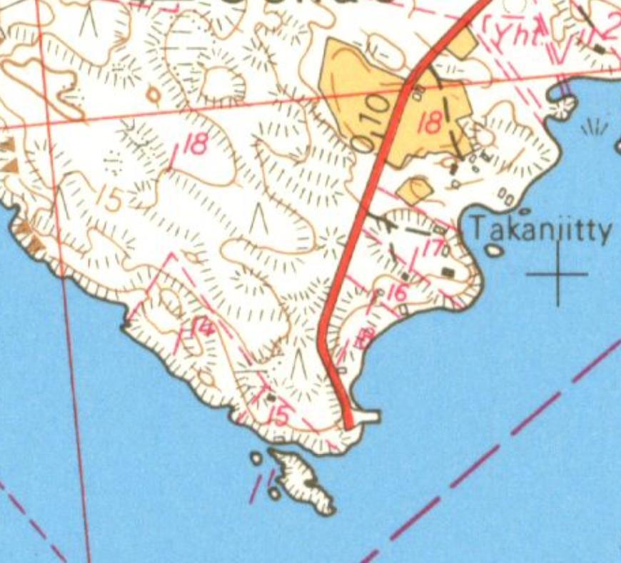 Nosto Consulting Oy 4 / 5 Vuoden 1968 peruskartassa ei ole näkyvissä oletettua vanhaa tielinjausta.