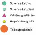 Nielsen Finland Oy) 2006 2017 Tavaratalo 1 Supermarket, iso 2 2 Supermarket, pieni 1 1 Valintamyymälä, iso 5 2 Valintamyymälä, pieni 1 Erikoismyymälä 2 Huoltoasemamyymälä 2 Halpahintamyymälä 1 2