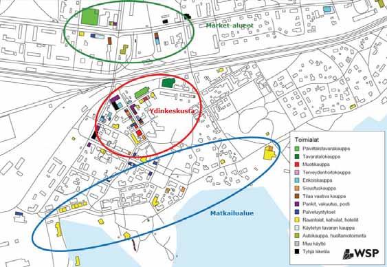 FCG SUUNNITTELU JA TEKNIIKKA OY Loppuraportti 13 (30) Asukaslukuun suhteutettuna vuonna 2016 Hangossa oli 279 asukasta yhtä erikoiskaupan (pl.autokauppa) myymälää kohti.