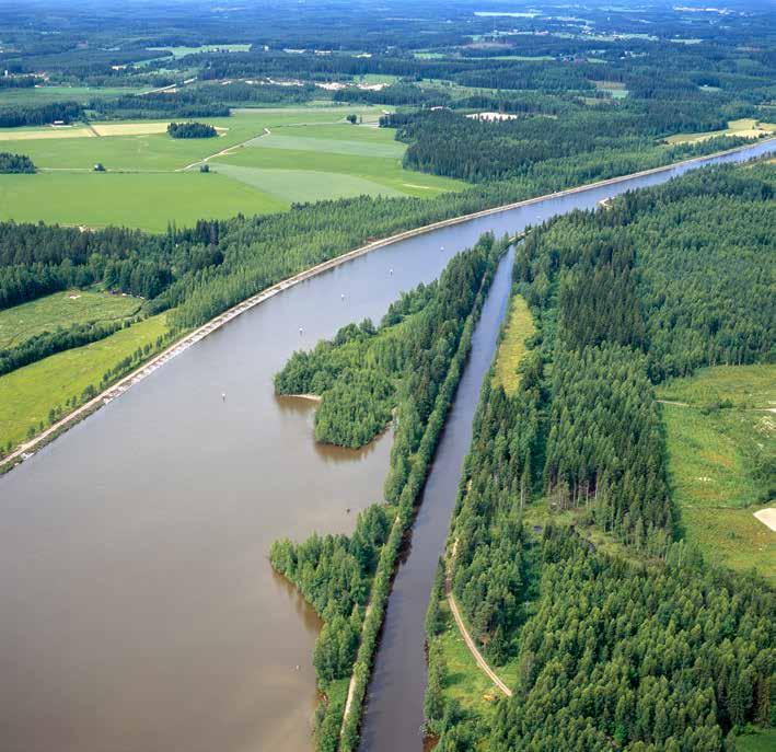 SAIMAAN KANAVA SAIMAA CANAL Ensimmäisen Salpausselän reunamuodostumajakson läpi rakennettu Saimaan kanava on historiallisesti merkittävä kanavareitti, joka yhdistää Saimaan vesistön Viipurin kautta