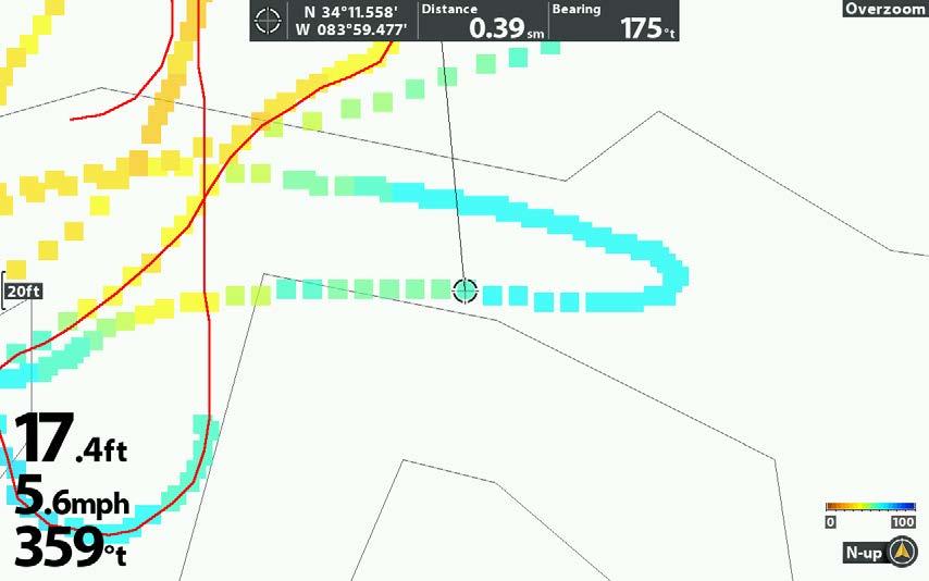 Tallenteen korjaus Jos huomaat AutoChart LIVE -kartassasi selkeästi virheellisiä kohtia, esimerkiksi puuttuvia syvyystietoja, ne voidaan tarvittaessa poistaa kartalta.