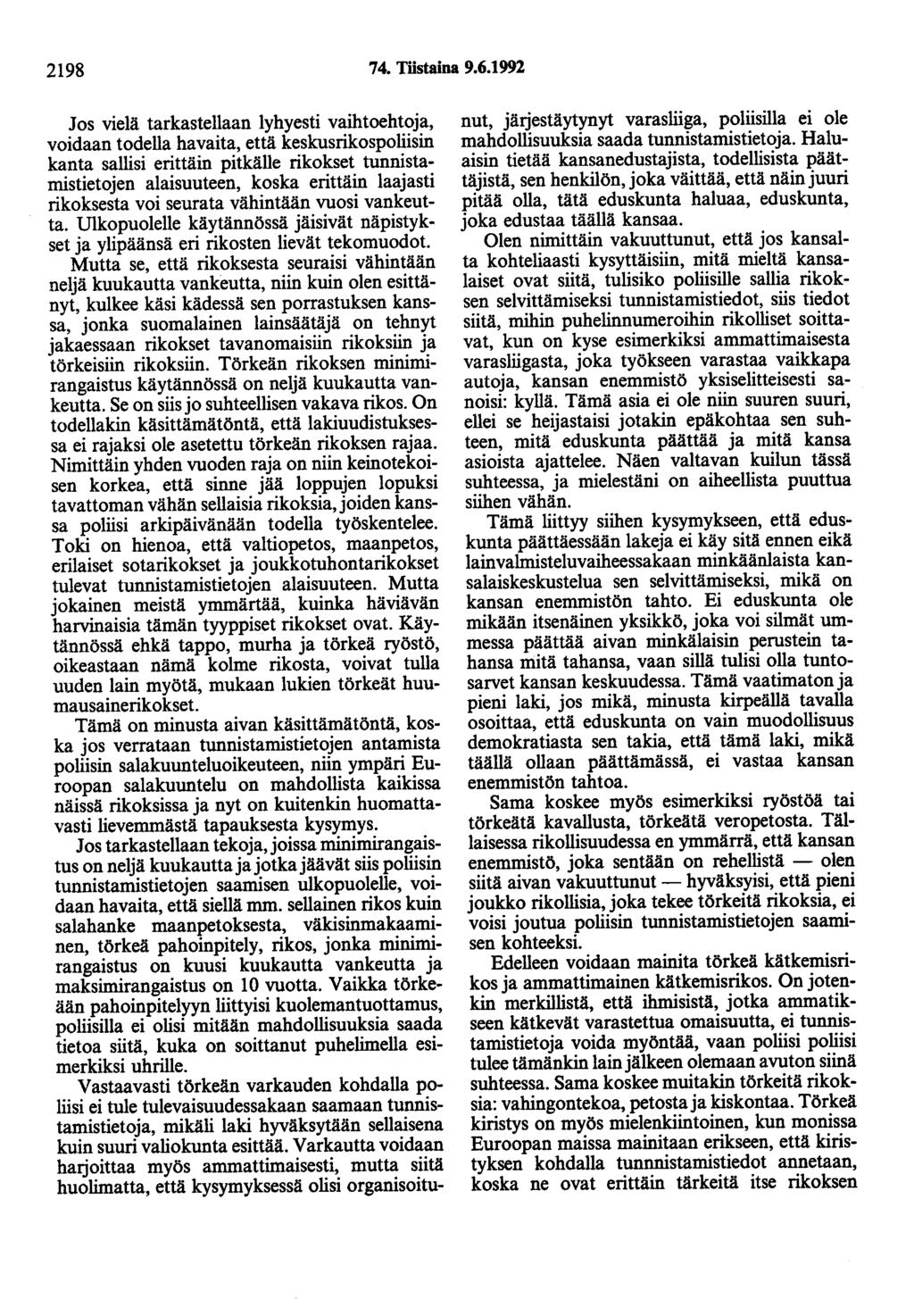 2198 74. Tiistaina 9.6.