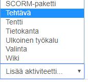 Kirjoita tehtävälle nimi.