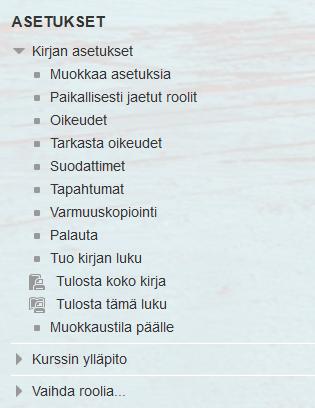 Voit myös vaikuttaa kirjan navigointiin.