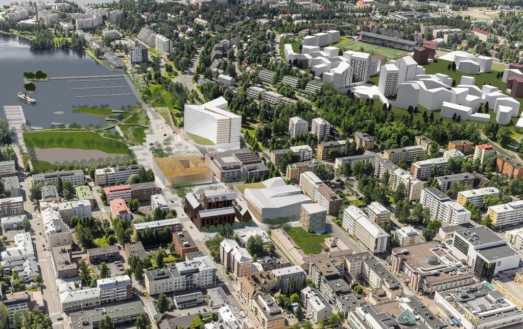 HOTELLI- JA KONGRESSIKESKUS 27 Asuinkorttelin alle pysäköintilaitos on mahdollista rakentaa osittain monikerroksisena.