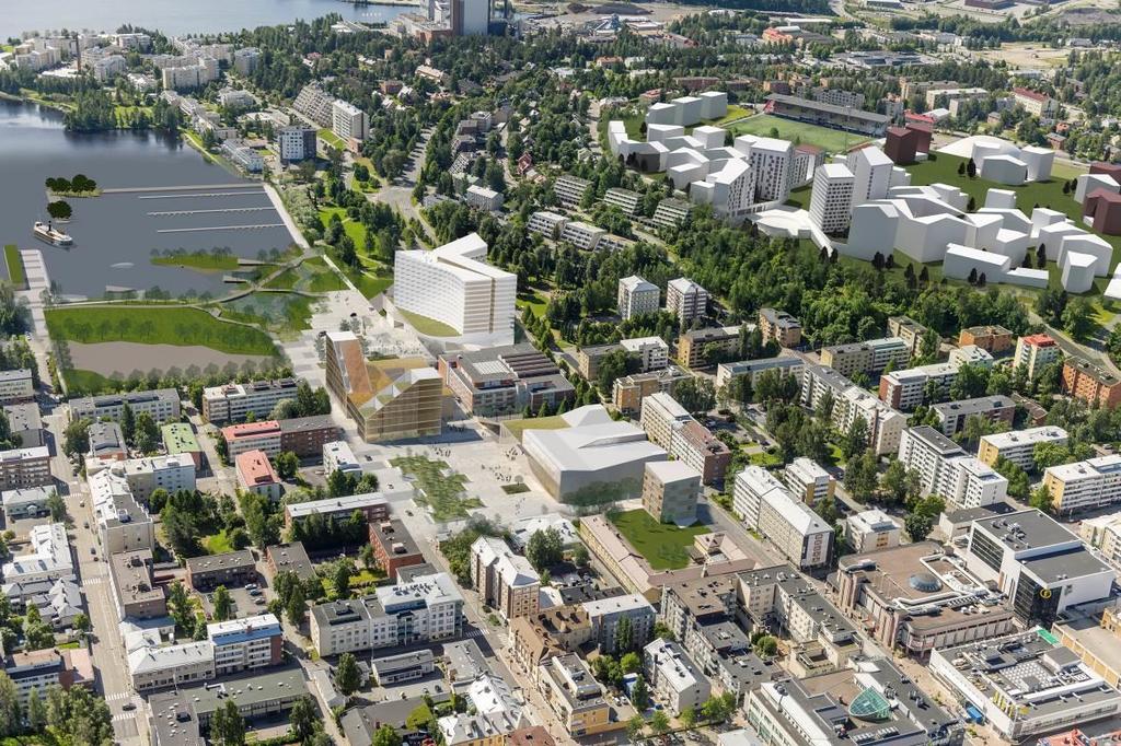 HOTELLI- JA KONGRESSIKESKUS 28 Rantapuisto on lähempänä nykytilannetta ja Hot spot-rakennus sijaitsee hotellin läheisyydessä.