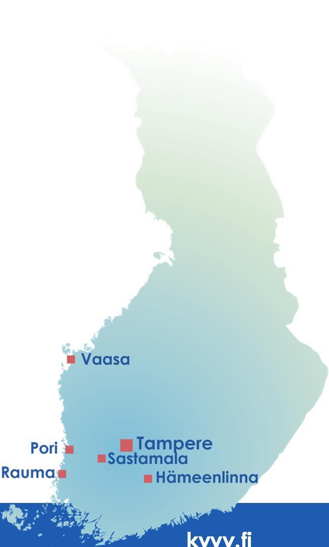 KVVY Suomen suurin ja vanhin alueellinen vesiensuojeluyhdistys Tavoitteena koota yhteen vesienhoidosta kiinnostuneet tahot, tuottaa ja jakaa tietoa Kokemäenjoen ja Karvianjoen vesistöalueen tilasta