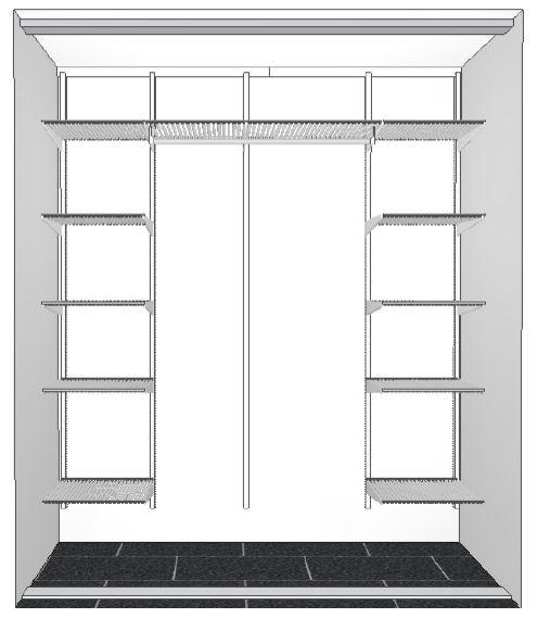 Asunnoissa 90 m² - 112,5 m² makuuhuoneissa MH2 ja MH3 kalustesuunnitelmien mukaisesti Maalattu mdf-ovi Milka 961, valkoinen matta Komeroissa ovivaimentimet Kalusterunko Valkoinen melamiini