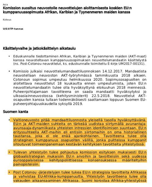 EU-kirjelmien analyysi tukee haastattelutuloksia Agenda 2030