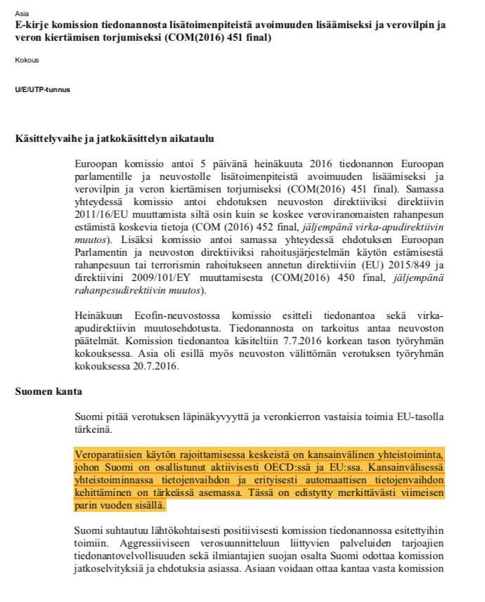Monissa muissa kauppapoliittisissa kirjelmissä viitataan