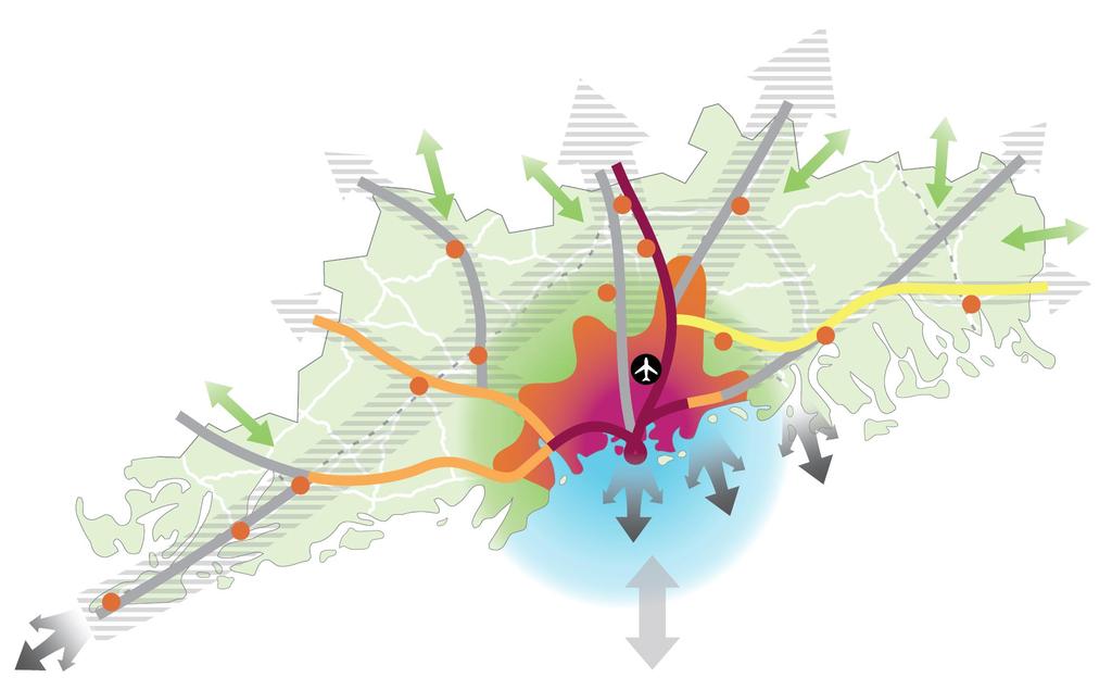 Uudenmaan rakennesuunnitelma: Uudenmaan suuret linjat vuonna 2050 kattaa koko Uudenmaan,