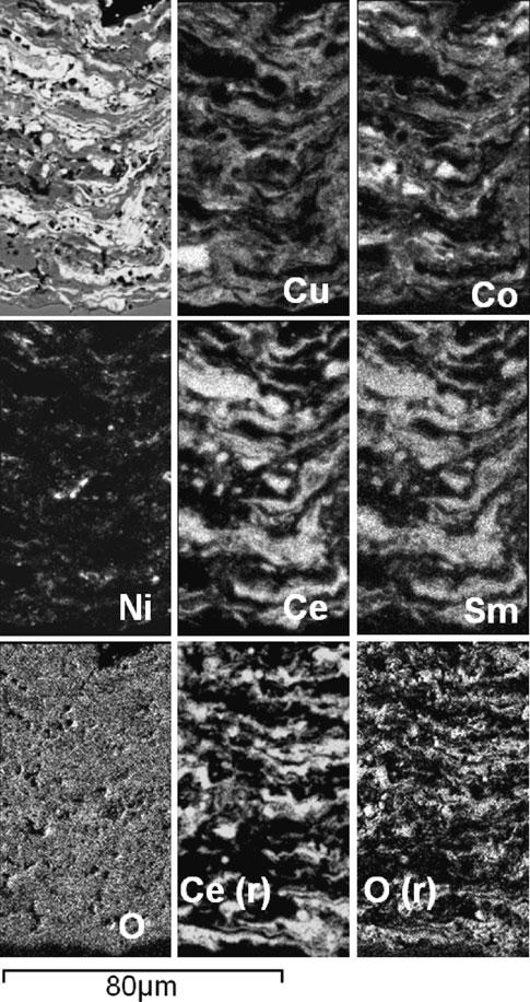 former at high and low magnification are provided in Fig. 9. At higher magnification, some regions in the coatings show fine levels of mixing between the two phases.